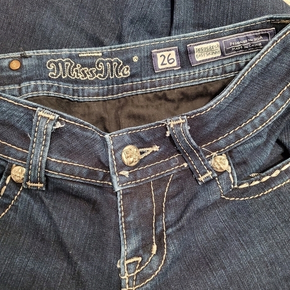 Miss Me Mid Rise Easy Skinny Jeans Embellished Pocket - Picture 3 of 5